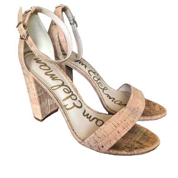 Sam Edelman Sandals Cork Yaro Ankle Strap 9.5 - Picture 2 of 13